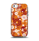 The Abstract Vector Gold & White Circle Swirls Apple iPhone 5c Otterbox Symmetry Case Skin Set