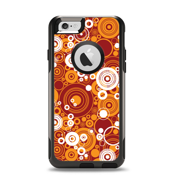 The Abstract Vector Gold & White Circle Swirls Apple iPhone 6 Otterbox Commuter Case Skin Set