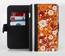 The Abstract Vector Gold & White Circle Swirls Ink-Fuzed Leather Folding Wallet Credit-Card Case for the Apple iPhone 6/6s, 6/6s Plus, 5/5s and 5c