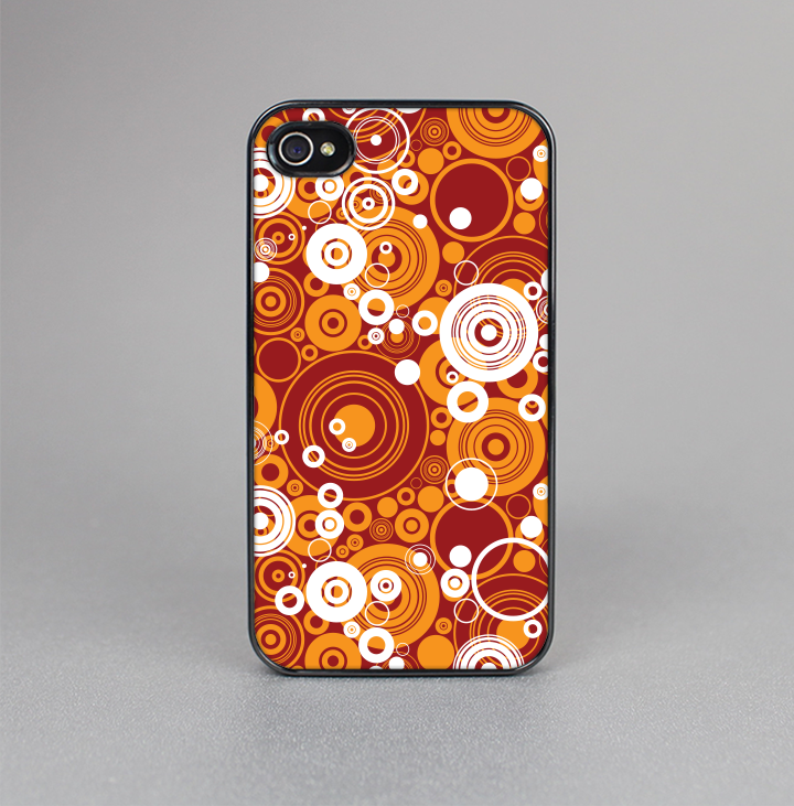 The Abstract Vector Gold & White Circle Swirls Skin-Sert for the Apple iPhone 4-4s Skin-Sert Case