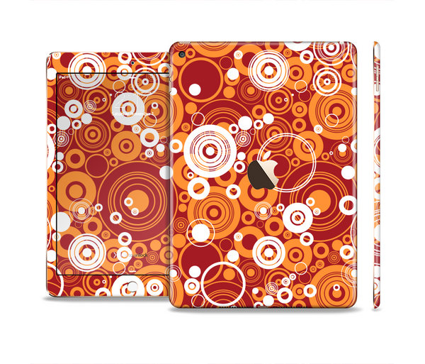 The Abstract Vector Gold & White Circle Swirls Skin Set for the Apple iPad Air 2
