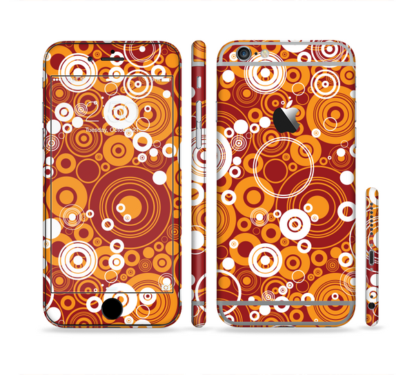 The Abstract Vector Gold & White Circle Swirls Sectioned Skin Series for the Apple iPhone 6 Plus
