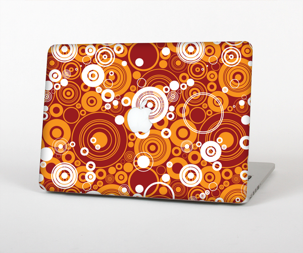 The Abstract Vector Gold & White Circle Swirls Skin Set for the Apple MacBook Pro 15" with Retina Display