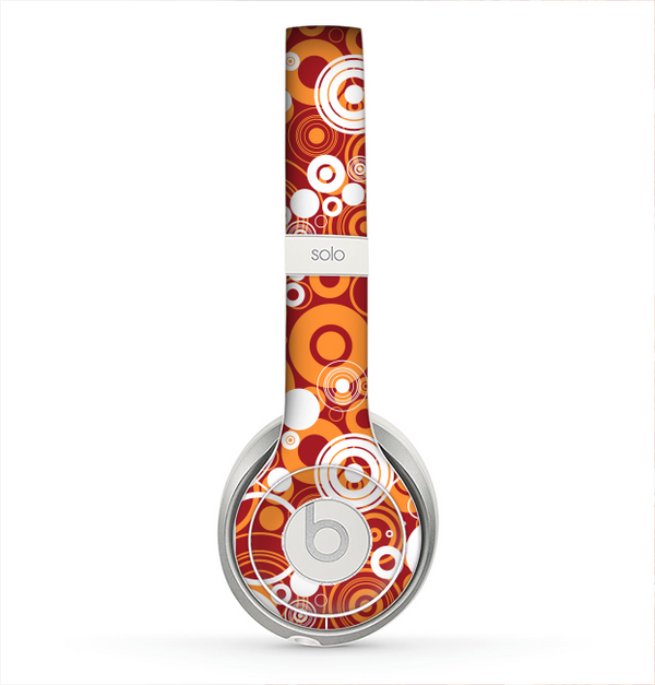 The Abstract Vector Gold & White Circle Swirls Skin for the Beats by Dre Solo 2 Headphones