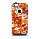 The Abstract Vector Gold & White Circle Swirls Skin for the iPhone 5c OtterBox Commuter Case