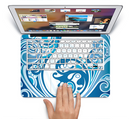 The Abstract Vibrant Blue Swirled Skin Set for the Apple MacBook Pro 15" with Retina Display