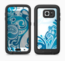 The Abstract Vibrant Blue Swirled Full Body Samsung Galaxy S6 LifeProof Fre Case Skin Kit