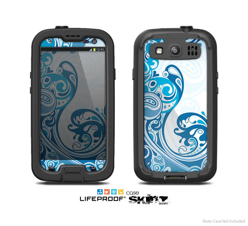 The Abstract Vibrant Blue Swirled Skin For The Samsung Galaxy S3 LifeProof Case