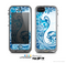 The Abstract Vibrant Blue Swirled Skin for the Apple iPhone 5c LifeProof Case