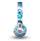 The Abstract Vibrant Blue Swirled Skin for the Beats by Dre Mixr Headphones