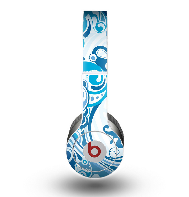 The Abstract Vibrant Blue Swirled Skin for the Beats by Dre Original Solo-Solo HD Headphones
