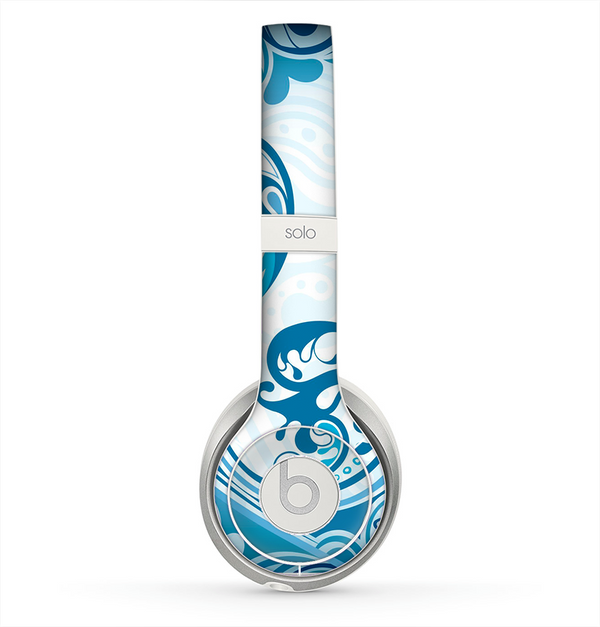 The Abstract Vibrant Blue Swirled Skin for the Beats by Dre Solo 2 Headphones