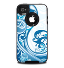 The Abstract Vibrant Blue Swirled Skin for the iPhone 4-4s OtterBox Commuter Case