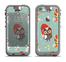 The Abstract Vintage Christmas Owls Apple iPhone 5c LifeProof Fre Case Skin Set