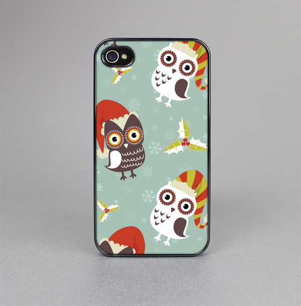 The Abstract Vintage Christmas Owls Skin-Sert for the Apple iPhone 4-4s Skin-Sert Case