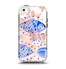 The Abstract White and Blue Fish Fossil Apple iPhone 5c Otterbox Symmetry Case Skin Set