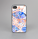 The Abstract White and Blue Fish Fossil Skin-Sert for the Apple iPhone 4-4s Skin-Sert Case