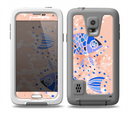 The Abstract White and Blue Fish Fossil Skin for the Samsung Galaxy S5 frē LifeProof Case