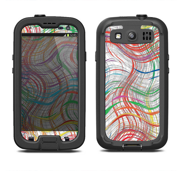 The Abstract Woven Color Pattern Samsung Galaxy S3 LifeProof Fre Case Skin Set