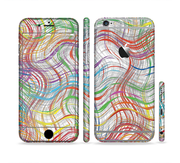 The Abstract Woven Color Pattern Sectioned Skin Series for the Apple iPhone 6