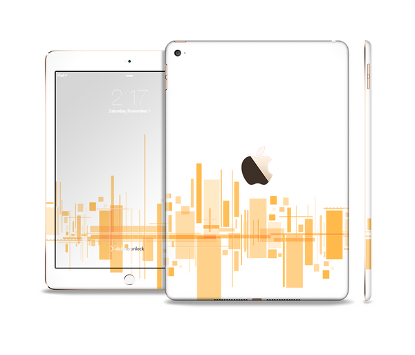 The Abstract Yellow Skyline View Skin Set for the Apple iPad Pro