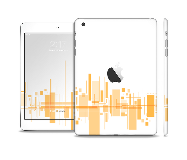 The Abstract Yellow Skyline View Full Body Skin Set for the Apple iPad Mini 2