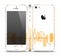 The Abstract Yellow Skyline View Skin Set for the Apple iPhone 5s
