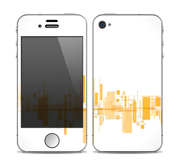 The Abstract Yellow Skyline View Skin for the Apple iPhone 4-4s