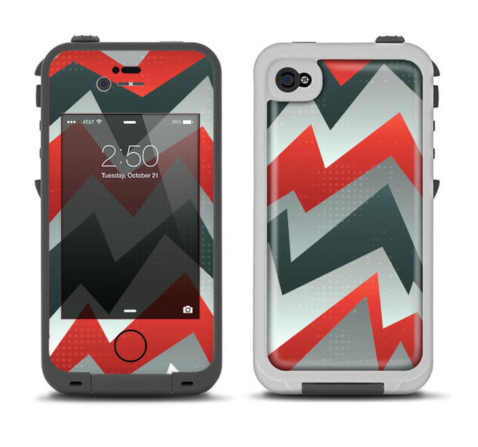 The Abstract ZigZag Pattern v4 Apple iPhone 4-4s LifeProof Fre Case Skin Set
