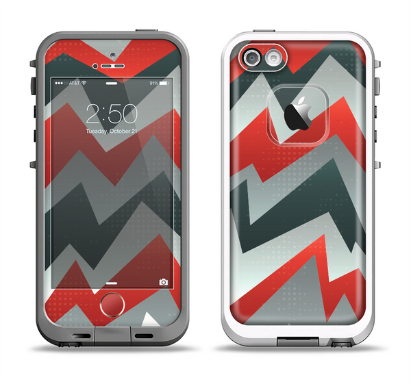 The Abstract ZigZag Pattern v4 Apple iPhone 5-5s LifeProof Fre Case Skin Set