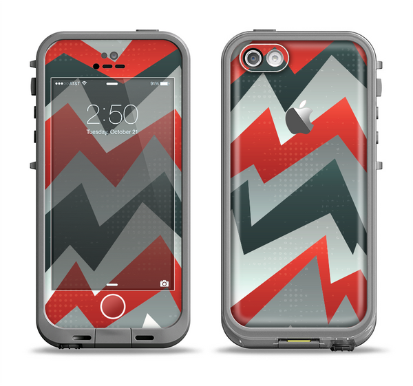 The Abstract ZigZag Pattern v4 Apple iPhone 5c LifeProof Fre Case Skin Set