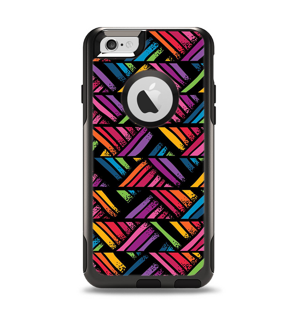 The Abstract Zig Zag Color Pattern Apple iPhone 6 Otterbox Commuter Case Skin Set