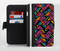 The Abstract Zig Zag Color Pattern Ink-Fuzed Leather Folding Wallet Credit-Card Case for the Apple iPhone 6/6s, 6/6s Plus, 5/5s and 5c
