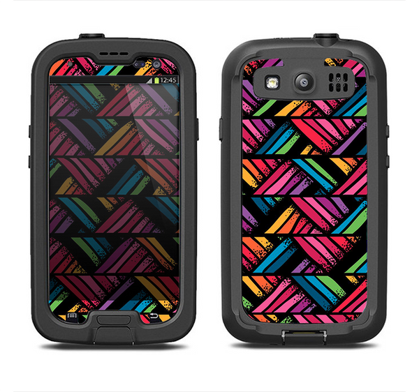 The Abstract Zig Zag Color Pattern Samsung Galaxy S3 LifeProof Fre Case Skin Set