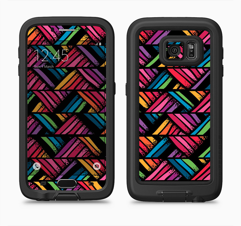 The Abstract Zig Zag Color Pattern Full Body Samsung Galaxy S6 LifeProof Fre Case Skin Kit
