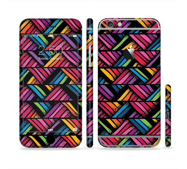 The Abstract Zig Zag Color Pattern Sectioned Skin Series for the Apple iPhone 6
