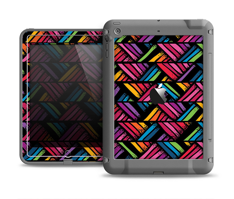 The Abstract Zig Zag Color Pattern Apple iPad Air LifeProof Fre Case Skin Set