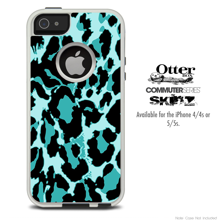 The Abtract Vector Green Cheetah Skin For The iPhone 4-4s or 5-5s Otterbox Commuter Case