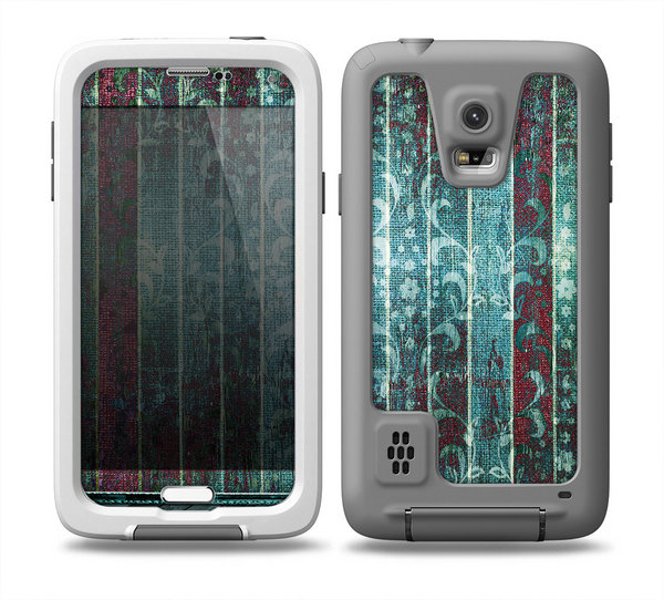 The Aged Blue Victorian Striped Wall Skin for the Samsung Galaxy S5 frē LifeProof Case