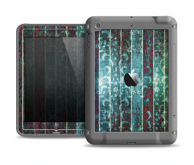 The Aged Blue Victorian Striped Wall Apple iPad Air LifeProof Fre Case Skin Set