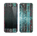 The Aged Blue Victorian Striped Wall Skin for the Apple iPhone 5s