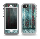 The Aged Blue Victorian Striped Wall Skin for the iPhone 5-5s OtterBox Preserver WaterProof Case