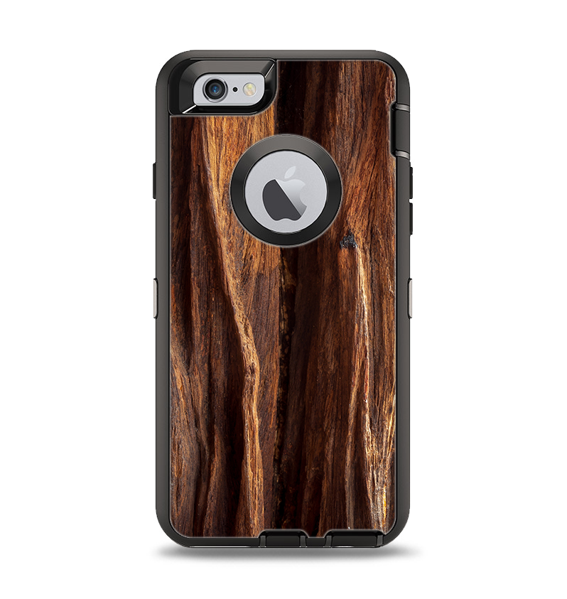 The Aged RedWood Texture Apple iPhone 6 Otterbox Defender Case Skin Set