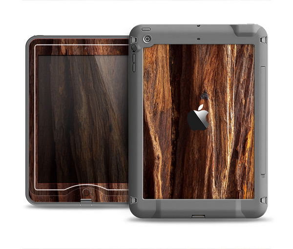 The Aged RedWood Texture Apple iPad Air LifeProof Nuud Case Skin Set