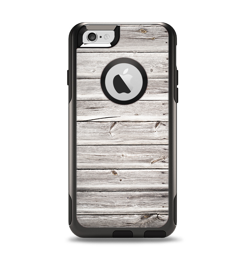 The Aged White Wood Planks Apple iPhone 6 Otterbox Commuter Case Skin Set