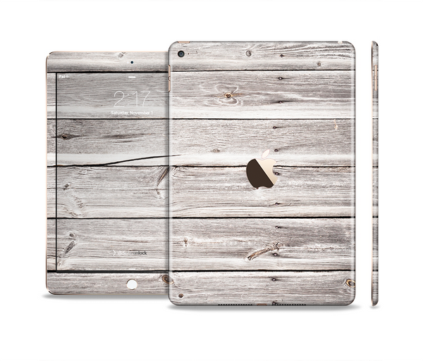 The Aged White Wood Planks Skin Set for the Apple iPad Pro