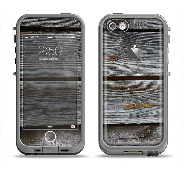 The Aged Wood Planks Apple iPhone 5c LifeProof Fre Case Skin Set