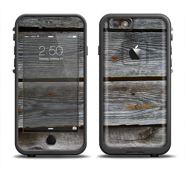 The Aged Wood Planks Apple iPhone 6 LifeProof Fre Case Skin Set