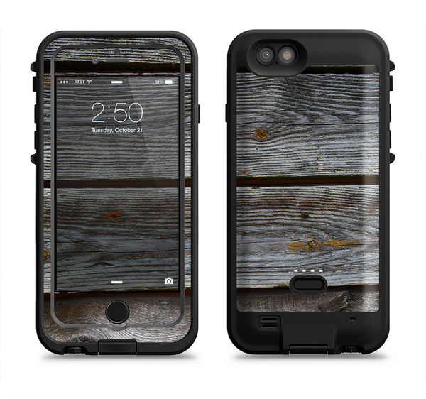 The Aged Wood Planks Apple iPhone 6/6s LifeProof Fre POWER Case Skin Set