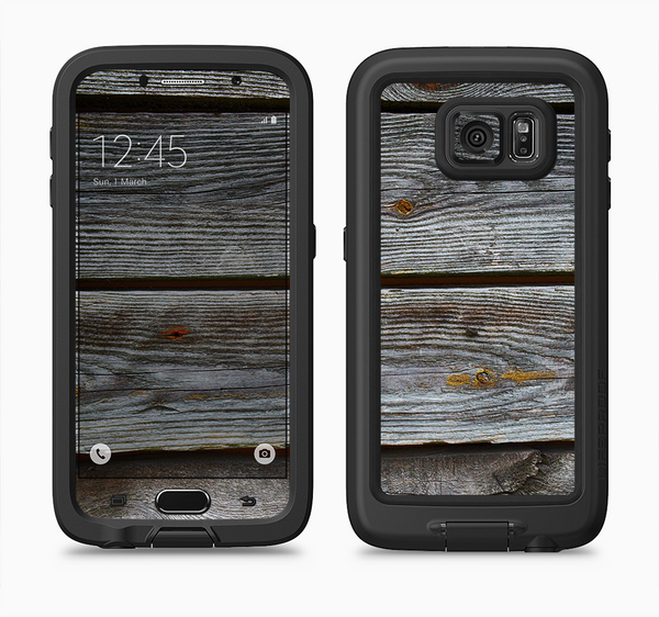 The Aged Wood Planks Full Body Samsung Galaxy S6 LifeProof Fre Case Skin Kit